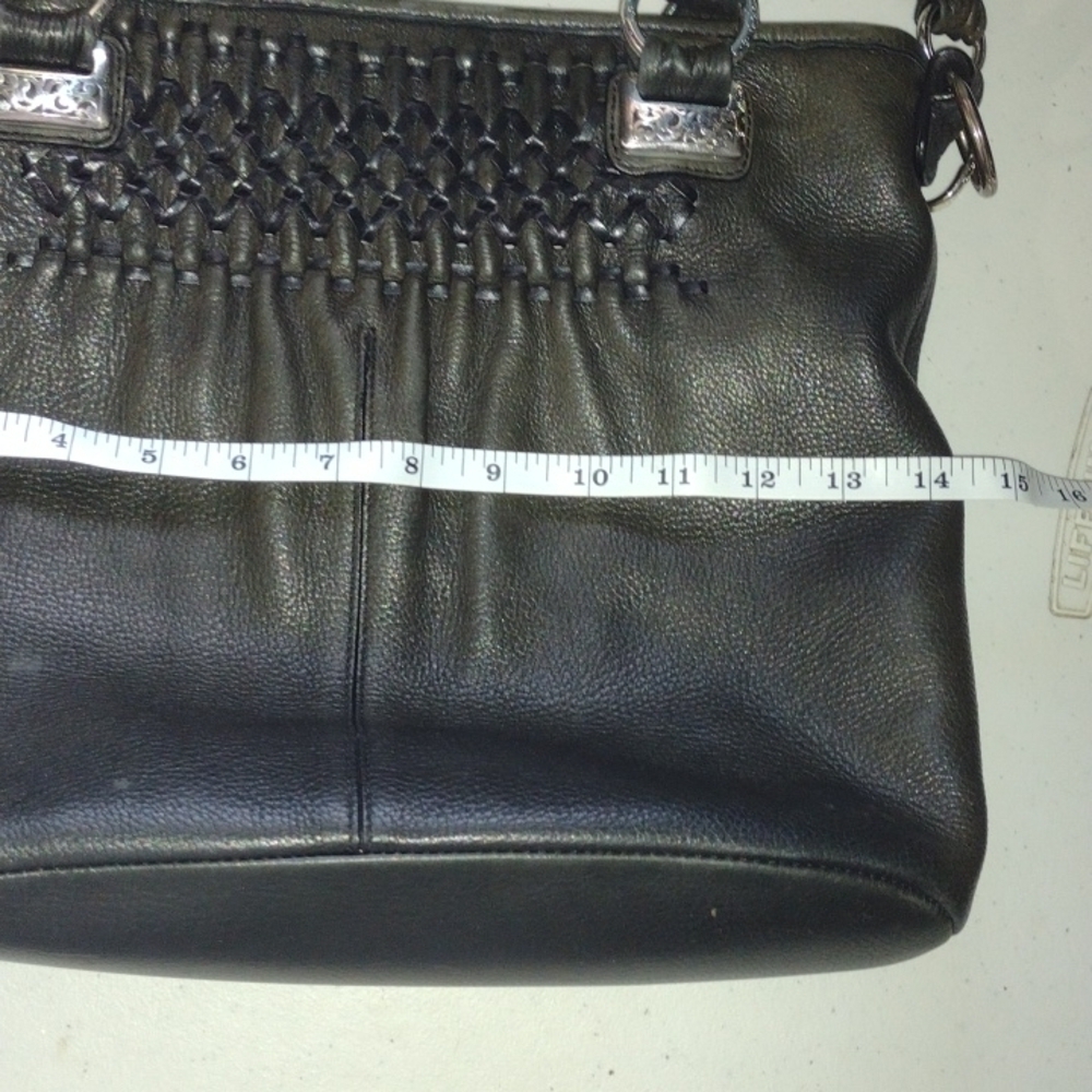 Brighton bucket tote purse leather dark charcoal gray - Picture 12 of 16